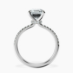 Platinum Etienne Secret Halo Lab Diamond Ring side right image one