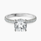 Platinum Etienne Secret Halo Lab Diamond Ring front image