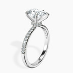 1.33 ct. pear Etienne Secret Halo Ring in 10kt white gold standing product image one