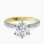 10kt Yellow Gold Etienne Secret Halo Lab Diamond Ring front image