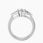 Platinum Caroline Three Stone Side Trillion Lab Diamond Ring side right image one