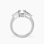 Platinum Caroline Three Stone Side Trillion Lab Diamond Ring side right image one