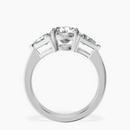 Platinum Caroline Three Stone Side Trillion Lab Diamond Ring side right image one