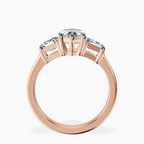 1.39 ct. marquise Dianna Side Trapezium Ring in 10kt rose gold side right image one