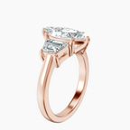 2.92 ct. marquise Dianna Side Trapezium Ring in 14kt rose gold standing product image one