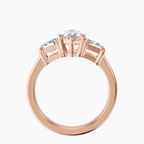 2.92 ct. marquise Dianna Side Trapezium Ring in 14kt rose gold side right image one