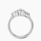 18kt White Gold Dianna Three Stone Side Trapezium Lab Diamond Ring side right image one