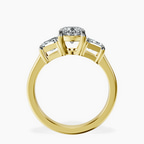 2.06 ct. oval Dianna Side Trapezium Ring in 10kt yellow gold side right image one