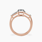 4.20 ct. emerald Madison Side Baguette Ring in 14kt rose gold side right image one