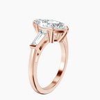 10.08 ct. marquise Madison Side Baguette Ring in 14Ct rose gold standing product image one