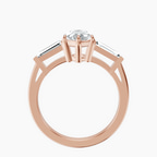 10.08 ct. marquise Madison Side Baguette Ring in 14Ct rose gold side right image one