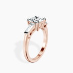 5.10 ct. princess Madison Side Baguette Ring in 9Ct rose gold standing product image one