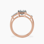 5.10 ct. princess Madison Side Baguette Ring in 9Ct rose gold side right image one