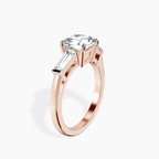 4.96 ct. radiant Madison Side Baguette Ring in 10kt rose gold standing product image one