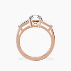 4.96 ct. radiant Madison Side Baguette Ring in 10kt rose gold side right image one