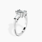 5.10 ct. emerald Madison Side Baguette Ring in 14Ct white gold standing product image one