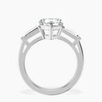 10kt White Gold Jennifer Lopez Three Stone Side Baguette Lab Diamond Ring side right image one