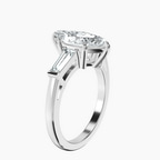 4.02 ct. marquise Madison Side Baguette Ring in 9Ct white gold standing product image one