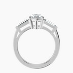 4.02 ct. marquise Madison Side Baguette Ring in 9Ct white gold side right image one