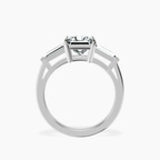 10kt White Gold Jennifer Lopez Three Stone Side Baguette Lab Diamond Ring side right image one
