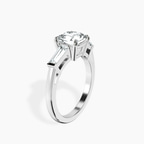 5.57 ct. radiant Madison Side Baguette Ring in 10kt white gold standing product image one