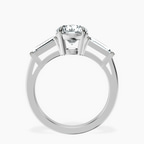 14kt White Gold Madison Three Stone Side Baguette Lab Diamond Ring side right image one