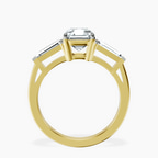 14kt Yellow Gold Jennifer Lopez Three Stone Side Baguette Lab Diamond Ring side right image one
