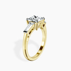 10kt Yellow Gold Jennifer Lopez Three Stone Side Baguette Lab Diamond Ring standing product image one