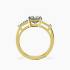 10kt Yellow Gold Jennifer Lopez Three Stone Side Baguette Lab Diamond Ring side right image one
