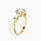 14kt Yellow Gold Jennifer Lopez Three Stone Side Baguette Lab Diamond Ring standing product image one