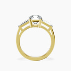 14kt Yellow Gold Jennifer Lopez Three Stone Side Baguette Lab Diamond Ring side right image one