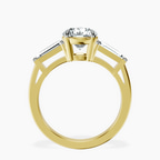 2.82 ct. round Madison Side Baguette Ring in 18kt yellow gold side right image one