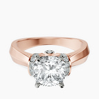 9ct Rose Gold Delanie Side Cuff Lab Diamond Ring front image