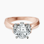 14ct Rose Gold Delanie Side Cuff Lab Diamond Ring front image