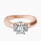 10kt Rose Gold Delanie Side Cuff Lab Diamond Ring front image