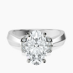 Platinum Delanie Side Cuff Lab Diamond Ring front image