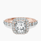 10kt Rose Gold Vionna Round Halo Lab Diamond Ring front image