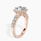 10kt Rose Gold Vionna Round Halo Lab Diamond Ring standing product image one