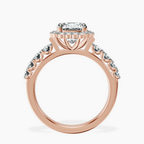 10kt Rose Gold Vionna Round Halo Lab Diamond Ring side right image one