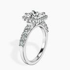 Platinum Vionna Round Halo Lab Diamond Ring standing product image one