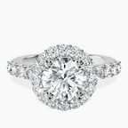 10kt White Gold Vionna Round Halo Lab Diamond Ring front image