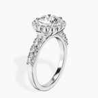 10kt White Gold Vionna Round Halo Lab Diamond Ring standing product image one