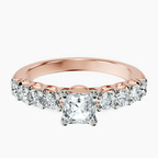 14kt Rose Gold Cassidy Entwined Prongs Lab Diamond Ring front image