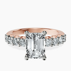 14kt Rose Gold Selena Gomez Entwined Prongs Lab Diamond Ring front image