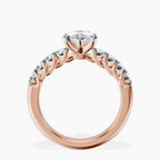 14kt Rose Gold Selena Gomez Entwined Prongs Lab Diamond Ring side right image one