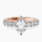 18kt Rose Gold Cassidy Entwined Prongs Lab Diamond Ring front image