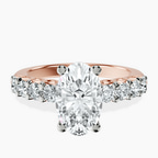 14kt Rose Gold Selena Gomez Entwined Prongs Lab Diamond Ring front image