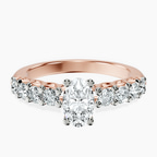 14kt Rose Gold Cassidy Entwined Prongs Lab Diamond Ring front image