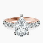 14kt Rose Gold Selena Gomez Entwined Prongs Lab Diamond Ring front image