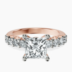 10kt Rose Gold Selena Gomez Entwined Prongs Lab Diamond Ring front image
